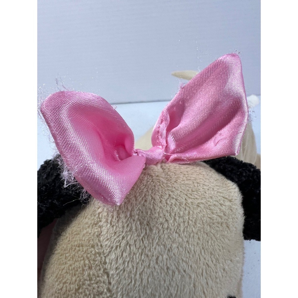 Manhattan Toy Dog Plush Pink Bow Nursing Nana Black Floppy Ears Vtg no puppies - Picture 6 of 8